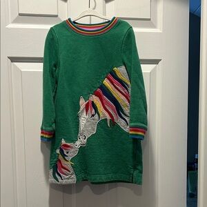 Green Kids Shirt with Rainbow Zebra Design